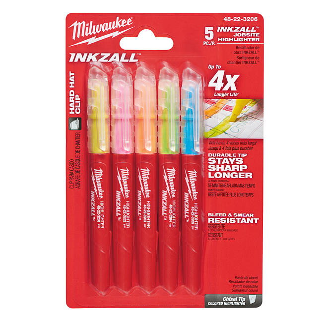 Milwaukee INKZALL Leuchtmarker Set 5-tlg