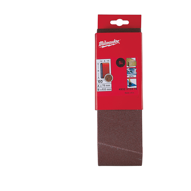 Milwaukee Schleifband f&uuml;r Bandschl 75 x 533 mm K60