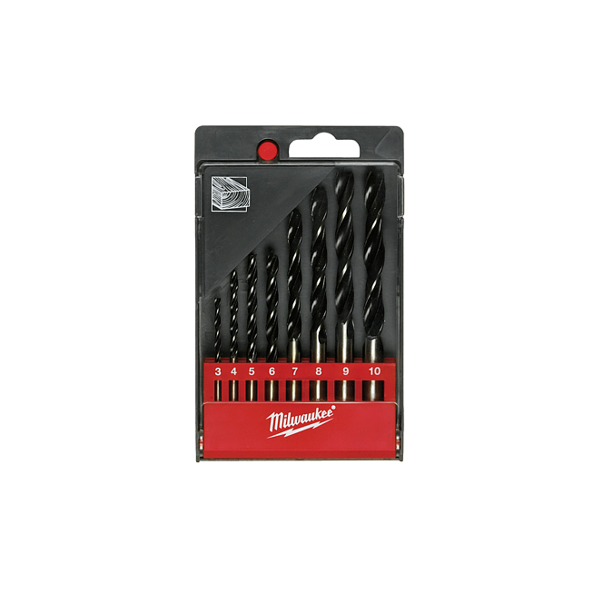 Milwaukee Holzspiralbohrer DIN 7487 E Kassette 8-tlg.