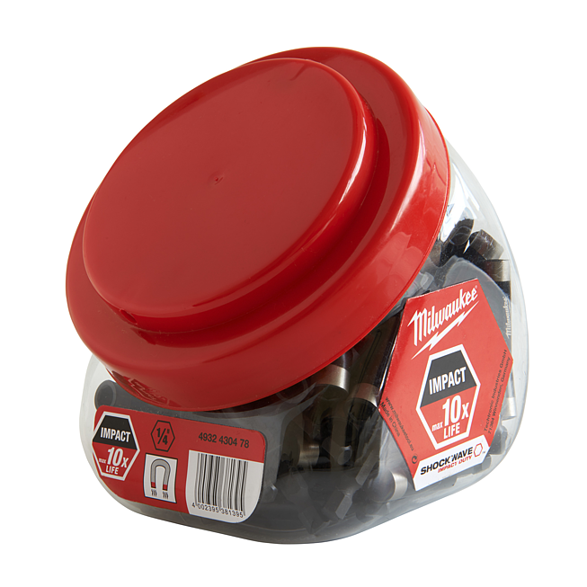Milwaukee SHOCKWAVE Magnetbithalter 1/4&quot; Hex 60 mm (100 St.)