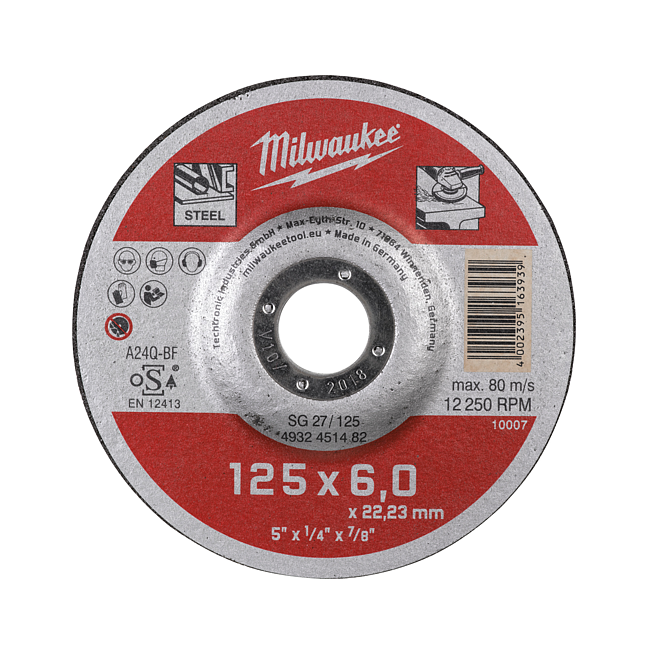 Milwaukee Schruppscheibe Contractor 125 mm SG27 6mm gekr&ouml;pft
