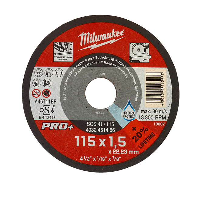 Milwaukee Metalltrennsch PRO+ INOX125 mm SCS41 1,5 mm