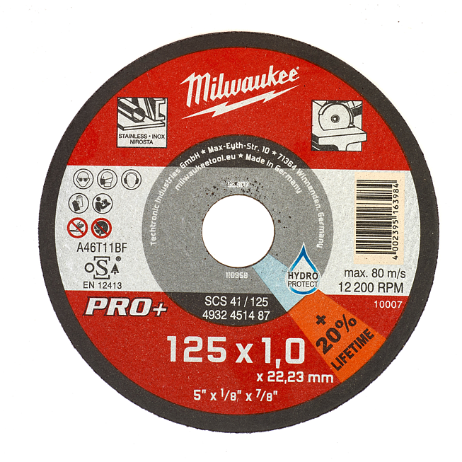 Milwaukee Metalltrennsch PRO+ INOX125 mm SCS41 1 mm
