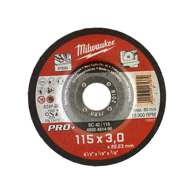 Milwaukee Metalltrennsch PRO+ 115 mm SC42 3 mm gekr&ouml;pft