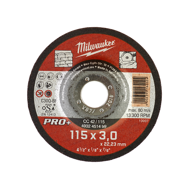 Milwaukee Steintrennsch PRO+ 115 mm CC42 3 mm