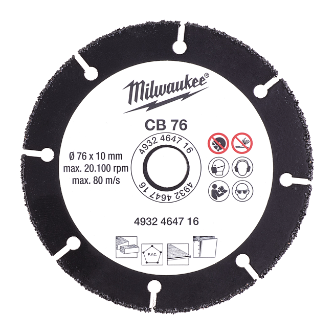 Milwaukee HM-trennsch 76 mm f&uuml;r Holz, Kunststoff, Gipskarton