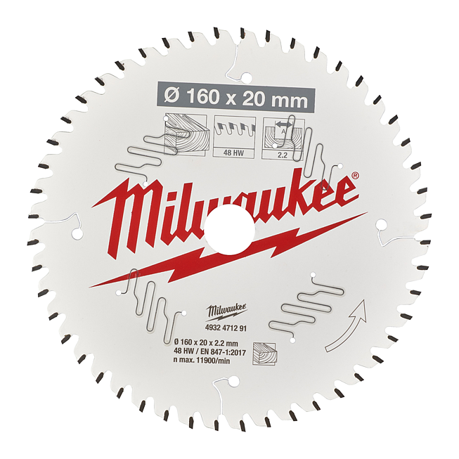 Milwaukee Kreiss&auml;geblatt Holz f. Handkreiss&auml;gen 160/20