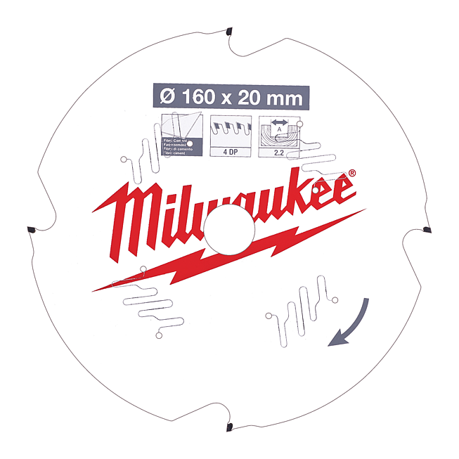 Milwaukee Kreiss&auml;geblatt Faserze. Handkreiss&auml;gen 160/20