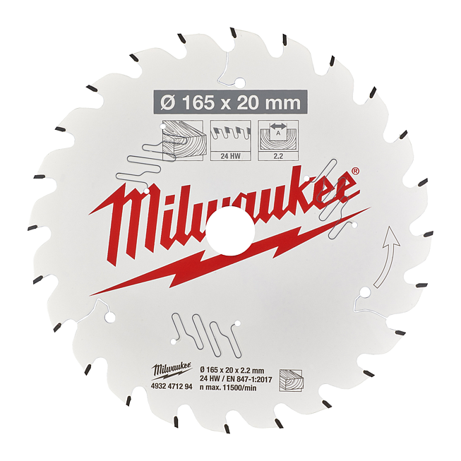 Milwaukee Kreiss&auml;geblatt Holz f. Handkreiss&auml;gen 165/20