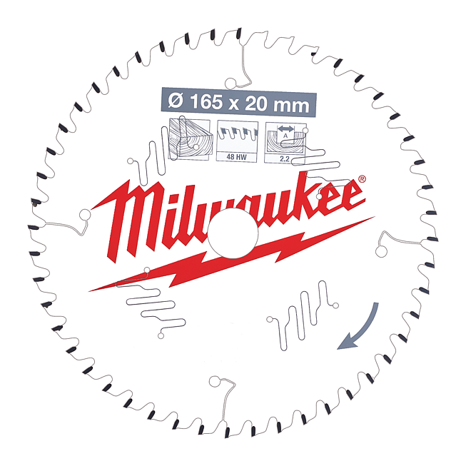 Milwaukee Kreiss&auml;geblatt Holz f. Handkreiss&auml;gen 165/20