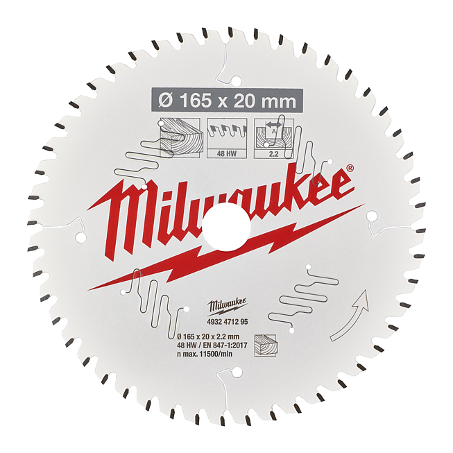 Milwaukee Kreiss&auml;geblatt Holz f. Handkreiss&auml;gen 165/20
