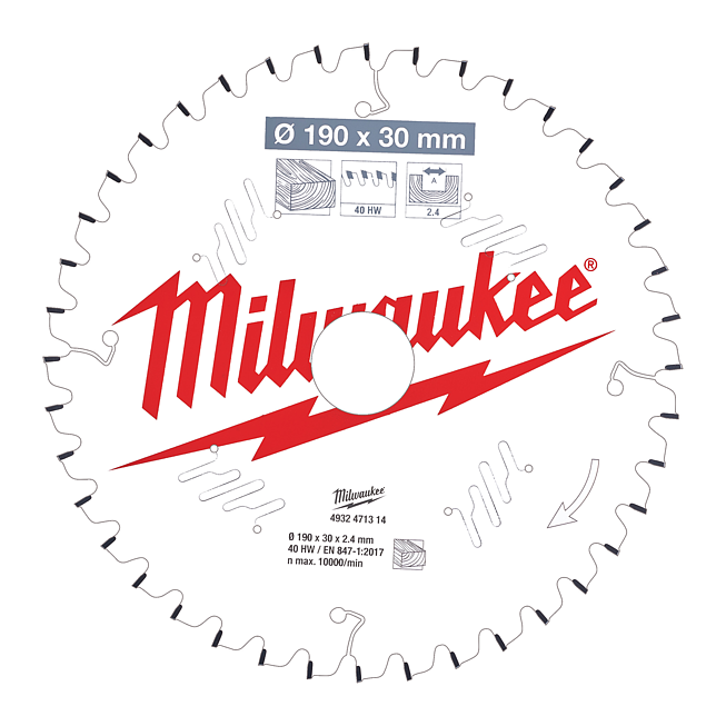 Milwaukee S&auml;geblatt Holz f. Kapp- &amp; Gehrungss&auml;gen 190/30