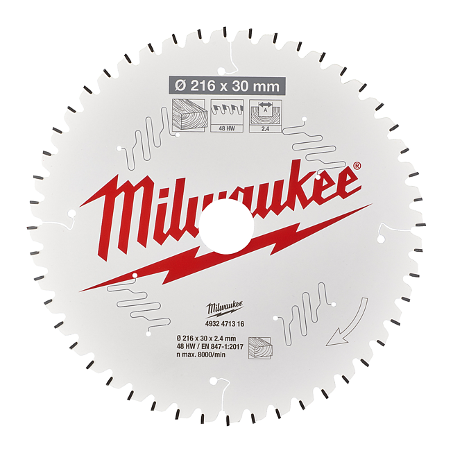 Milwaukee S&auml;geblatt Holz f. Kapp- &amp; Gehrungss&auml;gen 216/30