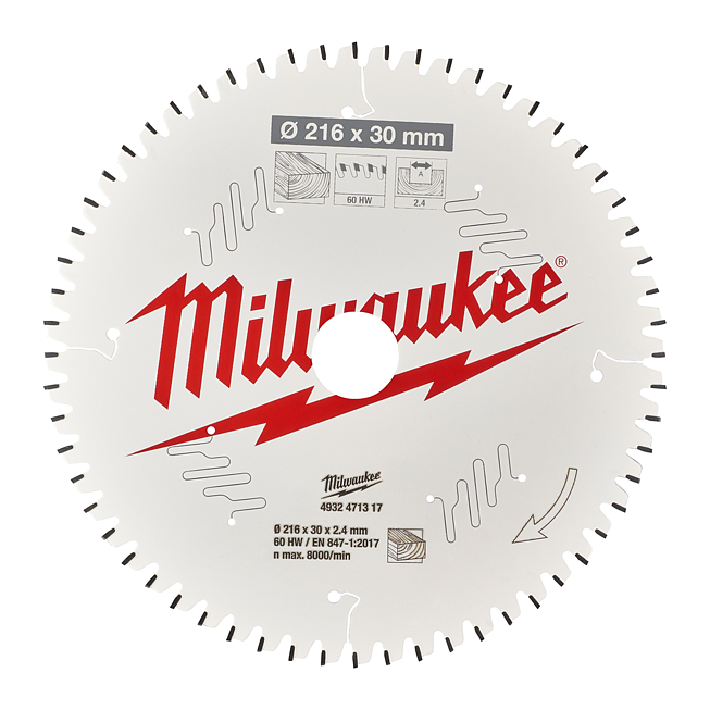 Milwaukee S&auml;geblatt Holz f. Kapp- &amp; Gehrungss&auml;gen 216/30