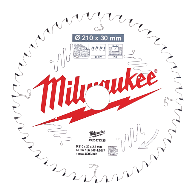 Milwaukee Kreiss&auml;geblatt Holz f. Tischkreiss&auml;gen 210/30