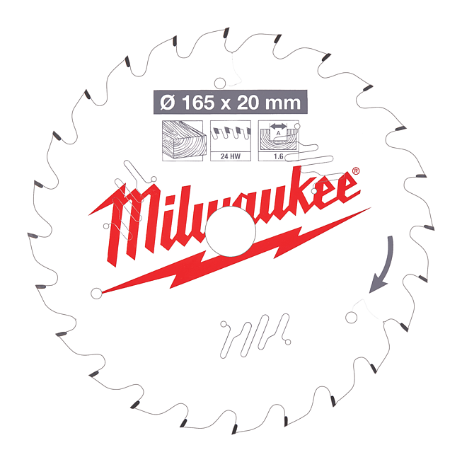 Milwaukee Kreiss&auml;geblatt Holz f. Akku-Handkreiss&auml;gen 165/20