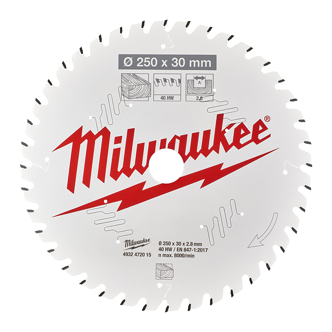Milwaukee S&auml;geblatt Holz f. Kapp- &amp; Gehrungss&auml;gen 250/30