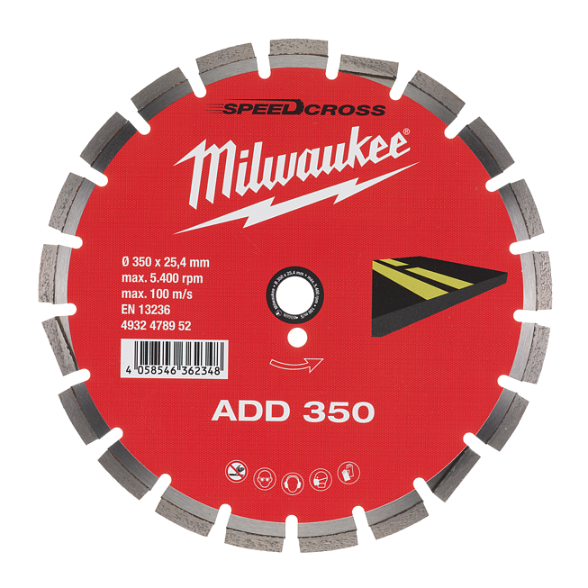 Milwaukee Diamanttrennscheibe Asphalt ADD 350 mm