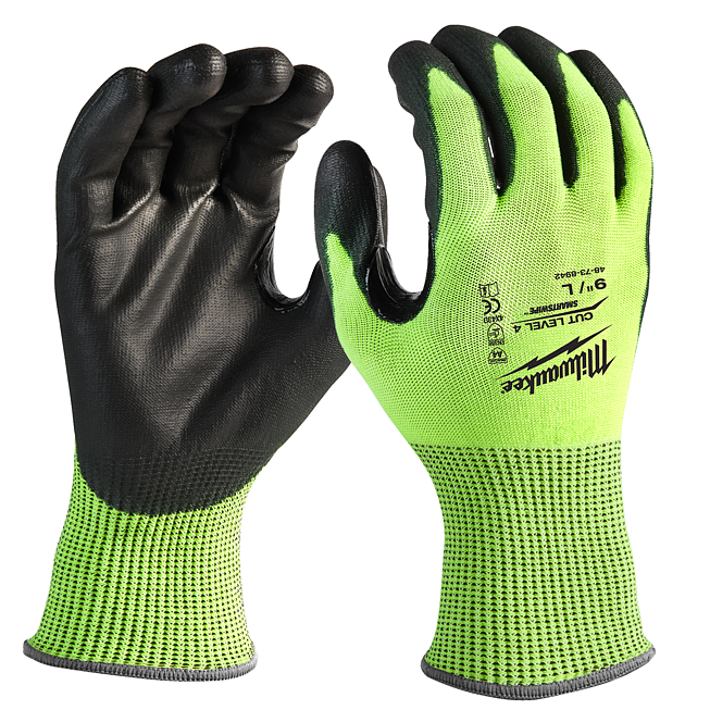 Milwaukee Hi-Vis Schnittschutzhandschuhe Kl 4/D 7 (S)