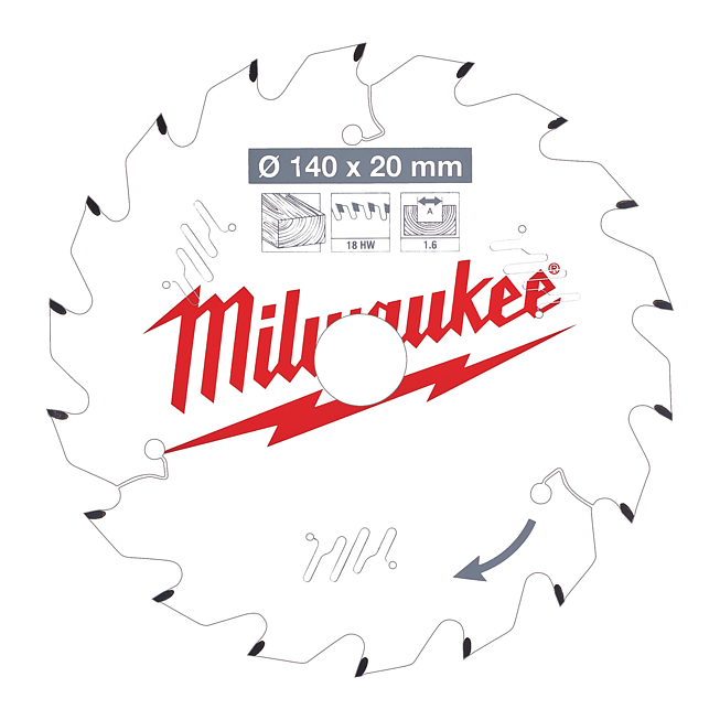 Milwaukee Kreiss&auml;geblatt Holz Akku-Handkreiss&auml;gen 2x 160/20