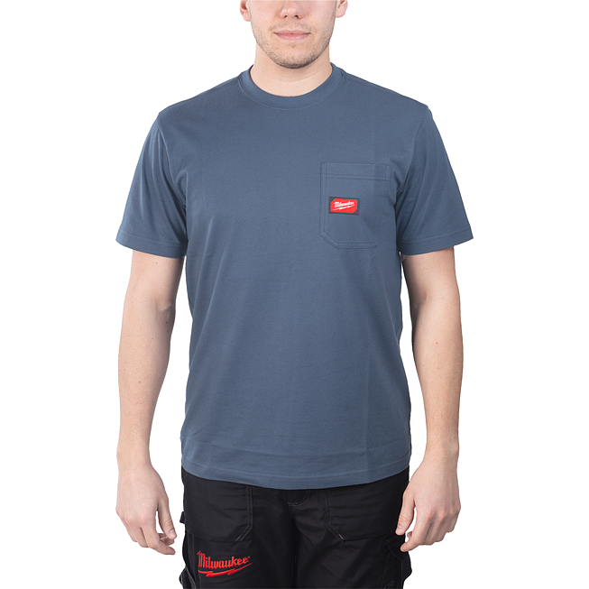 Milwaukee Arbeits-T-Shirt blau mit UV-Schutz L