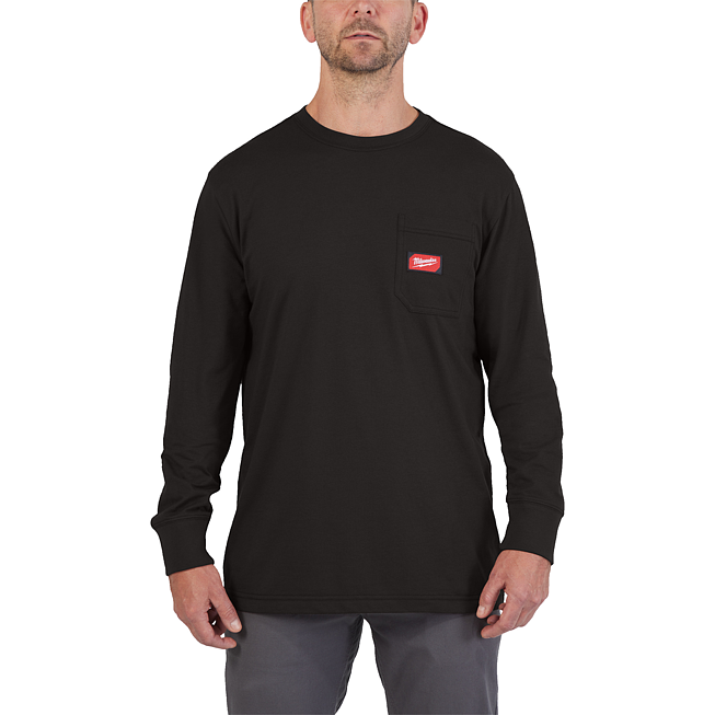 Milwaukee Arbeits-Langarm-Shirt schwarz mit UV-Schutz S