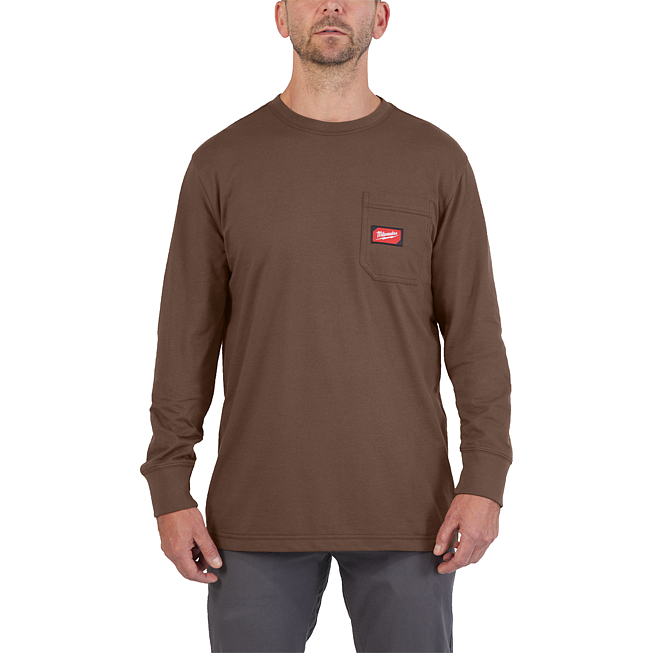 Milwaukee Arbeits-Langarm-Shirt braun mit UV-Schutz XL