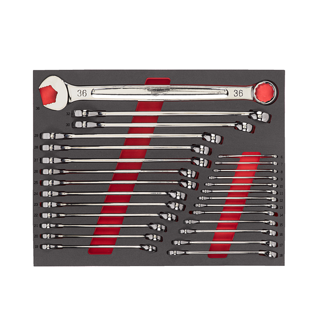 Milwaukee MAX BITE Ringmaulschl&uuml;ssel Einlage 27-tlg.