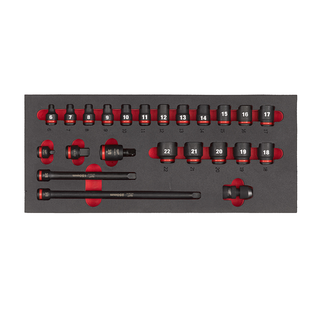 Milwaukee 3/8 SHOCKWAVE Schlagn&uuml;sse Einlage 23-tlg.