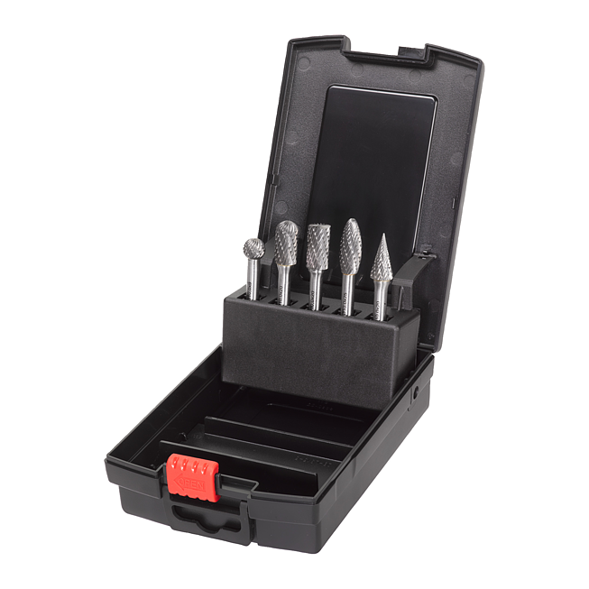 Milwaukee HM-Fr&auml;ser-Set Gerad. 6mm Schaft u. 10mm d 5-tlg.