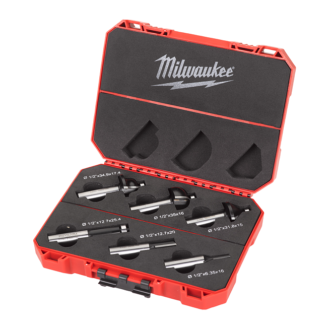 Milwaukee HM-Fr&auml;sersatz f&uuml;r Oberfr&auml;sen 12,7mm Schaft - 6-tlg