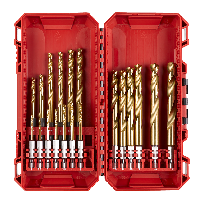 Milwaukee SHOCKWAVE MB HSS-G RED HEX Titan 1/4&quot; 19-tlg. Set