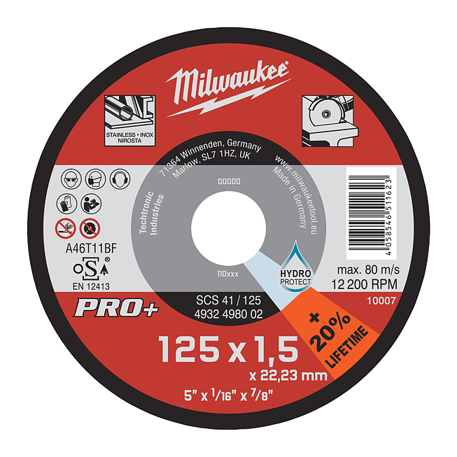 Milwaukee Metalltrennsch PRO+ INOX 125 mm SCS41 1,5 mm