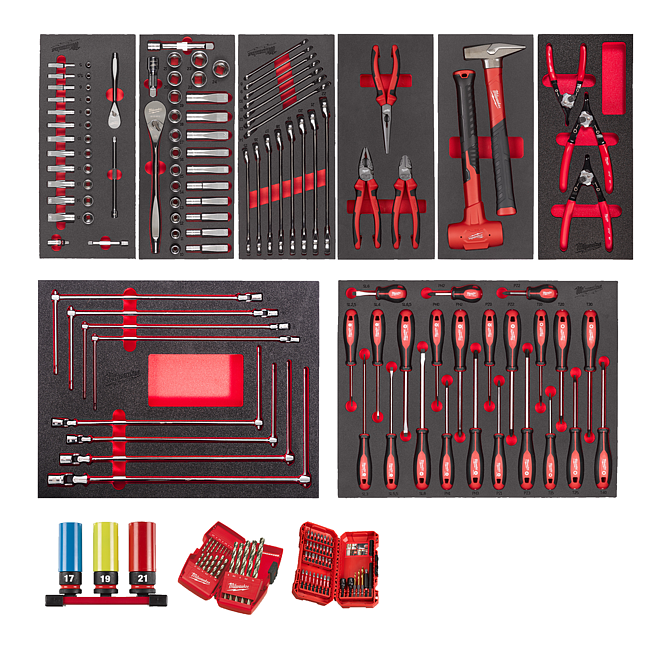 Milwaukee Best&uuml;cktes Einlagen-Set Automotive 172-tlg.