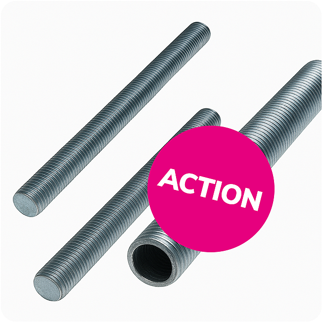 TOP 3 Azione Pacchetto 1: Asta filettata zincata M8 &times; 2000 mm - 1.500 pezzi.