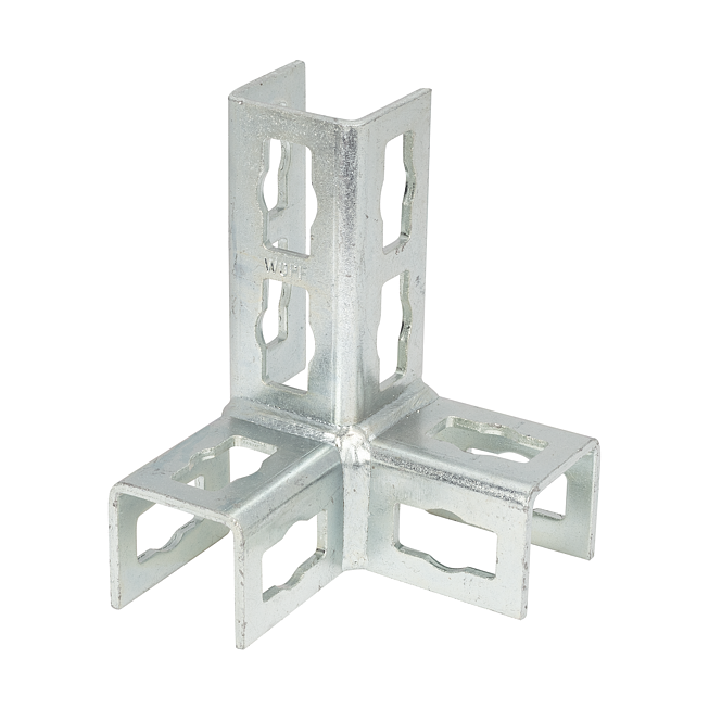 Winkel-Verbinder | Eck-Verbinder 90° Locher Nr. 4 Verzinkt 3D Rechts