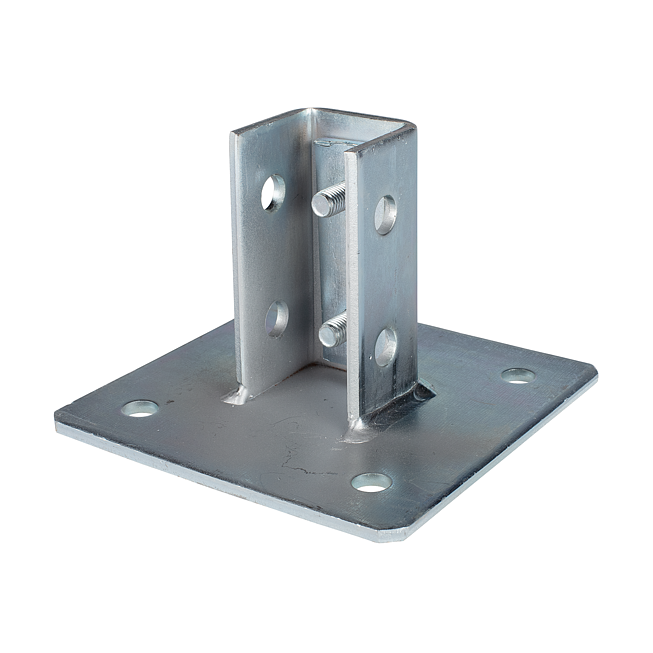 Schienenfuss | Wandflansch V2A Quadratisch (Langloch-System Eco)