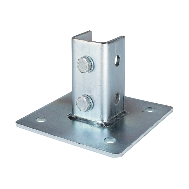 Schienenfuss | Wandflansch V2A Quadratisch (Langloch-System Eco)