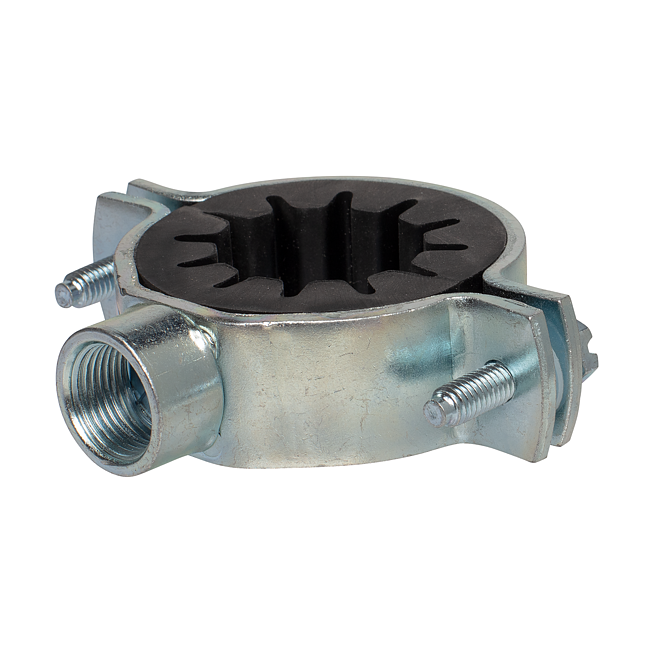 Rohrschelle 2-Teilig Verzinkt mit Schalld&auml;mmeinlage f&uuml;r Gas- &amp; Wasserleitungsrohre
