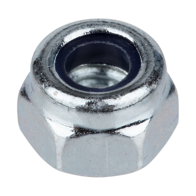 Locknut Low profile with polyamide clamping insert Galvanised Blue passivated DIN 985
