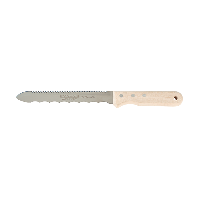 Couteau pour mat&eacute;riaux isolants avec lame &agrave; double tranchant