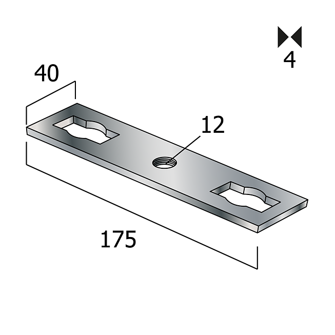 I-Verbinder Verzinkt Flach (Profi Knopf-System)