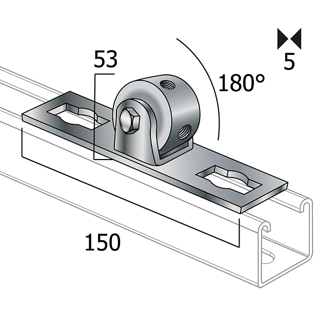 Anschlussgelenk 0-180&deg; Verzinkt (Profi Knopf-System)