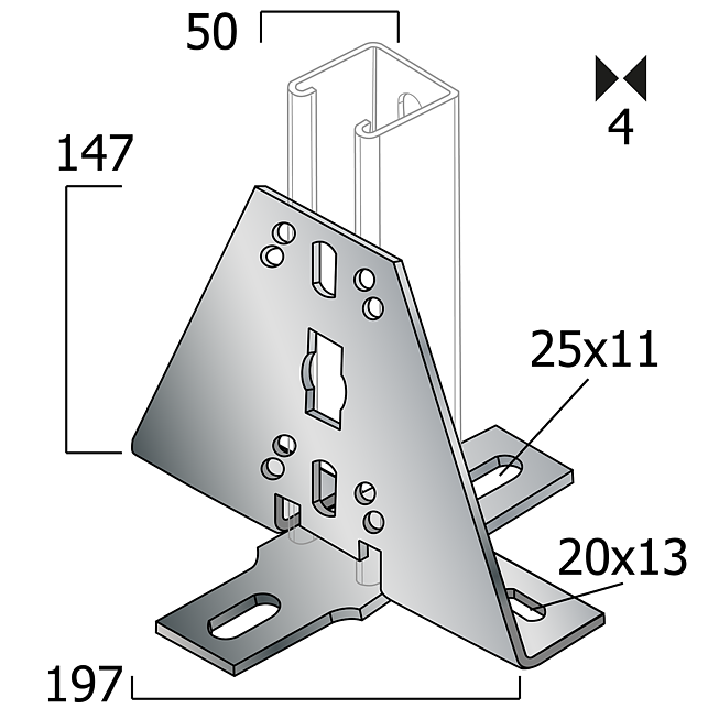 Universaltraverse Verzinkt (Langloch-System Eco)