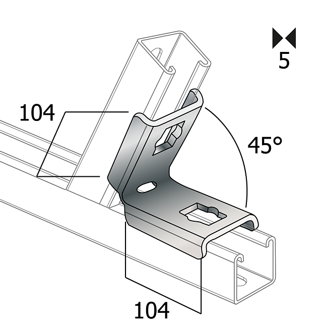 Connecteur d'angle | Connecteur d'angle 45&deg; Galvanis&eacute; &agrave; chaud (Syst&egrave;me de boutons Profi)