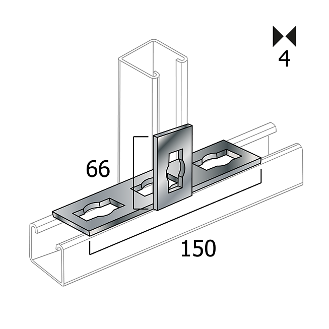 T-Verbinder Feuerverzinkt 3D (Profi Knopf-System)