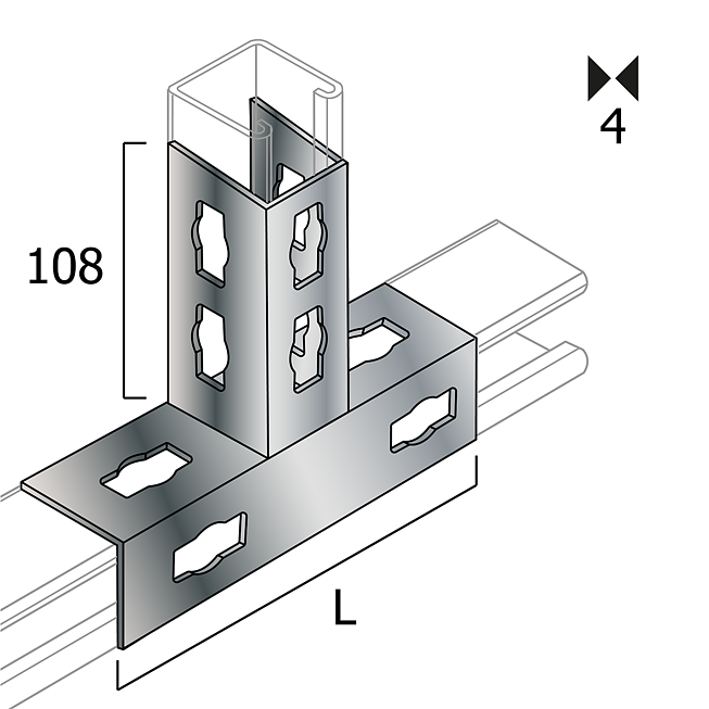 Connecteur en croix V4A 3D (syst&egrave;me de bouton professionnel)