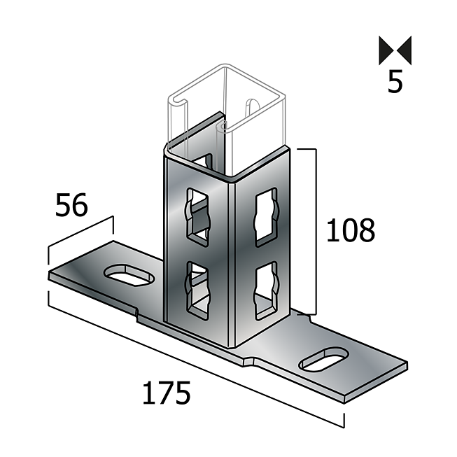 Schienenfuss | Wandflansch V4A Quer (Profi Knopf-System)