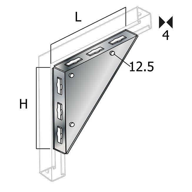 Console d'angle | Equerre de montage Galvanis&eacute; (Syst&egrave;me de boutons Profi)