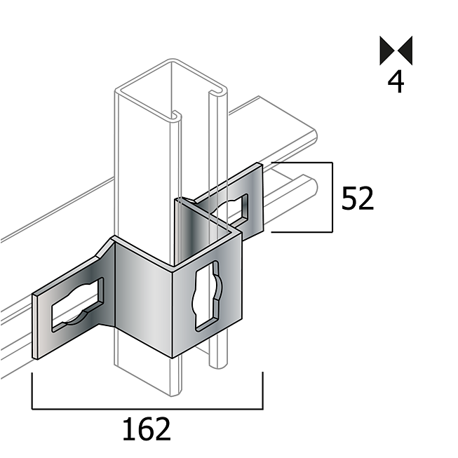 Etrier de rail | Connecteur de rail &agrave; pince Galvanis&eacute; (Syst&egrave;me de bouton professionnel)